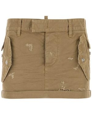 DSquared² Short Skirts - Natural