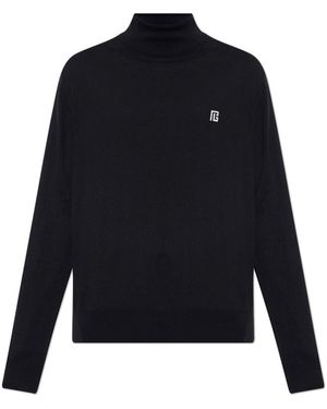 Balmain Turtleneck Met Logo - Blauw