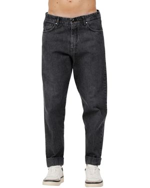 Berwich Jeans ,Zwart ,Katoen Morello Jeans Met Wijde Pijpen En Vijf Zakken - Blauw