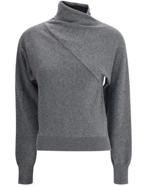 Tom Ford Truien & Vesten ,Grijs ,Kasjmier Kasjmier Coltrui Sweater