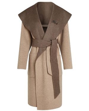 KARL LAGERFELD Belted Coats - Brown