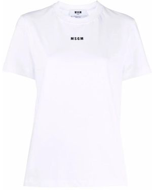 MSGM Logo Print T-Shirt - Wit