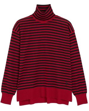 Ami Paris Truien & Vesten ,Rood ,Wol Sailor Streep Trui Met Rolkraag