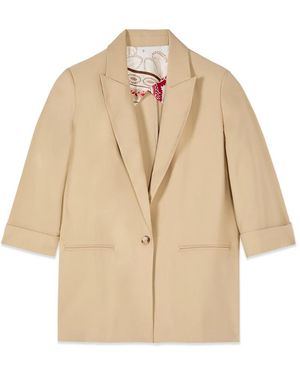 Oltre Jassen ,Polyester Viscose Blend Blazer - Naturel