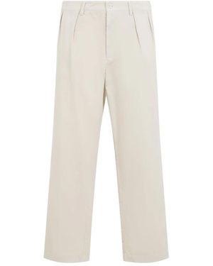 Prada Broeken ,Katoen Wide-Leg Katoenen Broek - Naturel