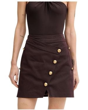 Elisabetta Franchi Korte Katoenen Gabardine Rok - Zwart
