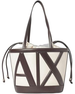 ARMANI EXCHANGE Tassen ,Bruin ,Katoen Marisol Bucket Bag - Zwart