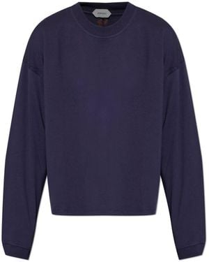 Versace Hoodies & Sweatvesten ,Blauw ,Katoen Sweatshirt Met Ronde Hals