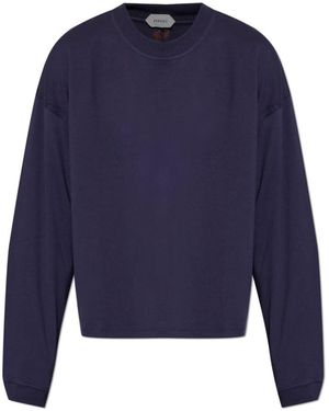 Versace Hoodies & Sweatvesten ,Blauw ,Katoen Sweatshirt Met Ronde Hals
