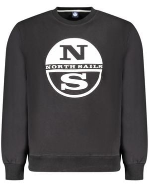 North Sails Hoodies & Sweatvesten ,Zwart ,Katoen Sweatshirt Met Lange Mouwen - Grijs