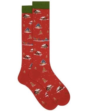 Gallo Lange Katoenen Sokken - Rood