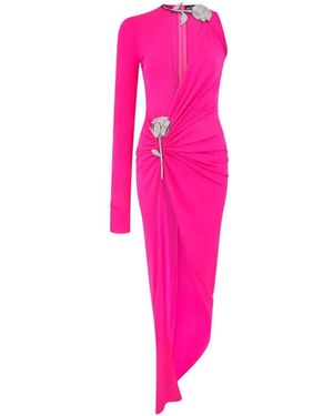 David Koma Kleedjes ,Roze ,Tule Crystal Rose Ruched Gown