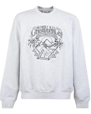 CASABLANCA Hoodies & Sweatvesten ,Grijs ,Katoen Magic Carpet Applique Classic Sweatshirt - Wit