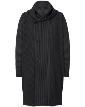 Issey Miyake Single-Breasted Coats - Black