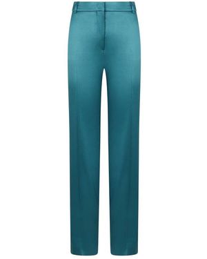 Alberta Ferretti Seidensatinhose Mit Gesäßtaschen - Blau