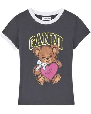 Ganni T-Shirts - Grey