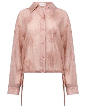 Nukus Overhemden ,Roze ,Nylon Ally Blouse Borduurwerk