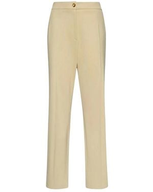 Elena Miro Straight Trousers - Natural