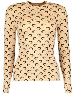 Marine Serre Jersey Moon Top - Braun