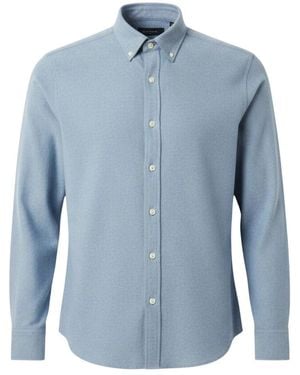 Sunspel Overhemden ,Blauw ,Katoen Button Down Flanellen Shirt