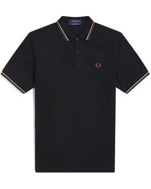 Fred Perry Tops ,Zwart ,Leer Reissues Original Twin Tipped Polo