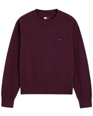 Tommy Hilfiger Boxy Rundhals-Pullover - Lila
