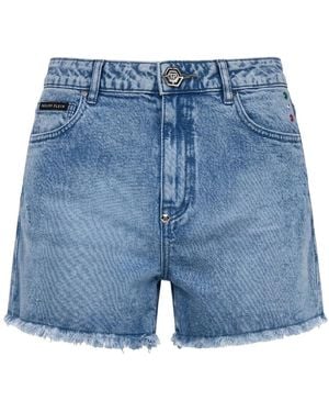 Philipp Plein Korte Broeken ,Groen ,Katoen Hot Pants Basic - Blauw