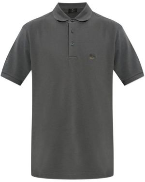 Etro Logo Katoenen Poloshirt - Grijs