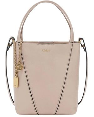 Chloé Spin Small Tote Bag - Natur