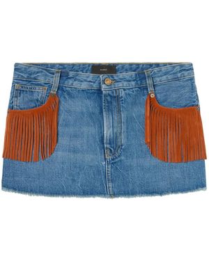 Alanui Rokken ,Blauw ,Denim Golden Dusk Denim Mini Rok