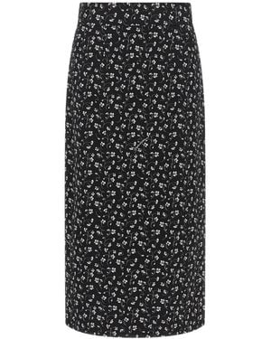 Dolce & Gabbana Seidenmischung Midi Rock - Schwarz