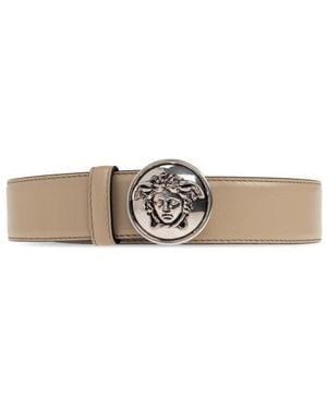 Versace Accessoires ,Leer Leren Riem 3.5 Cm - Naturel
