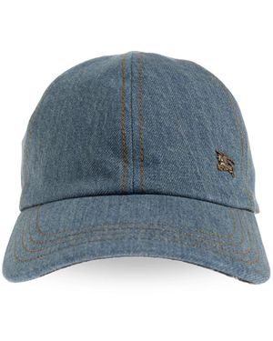 Burberry Accessoires ,Blauw ,Denim Denim Baseball Cap