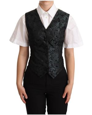 Dolce & Gabbana Enchanting Jacquard Floral Waistcoat - Black