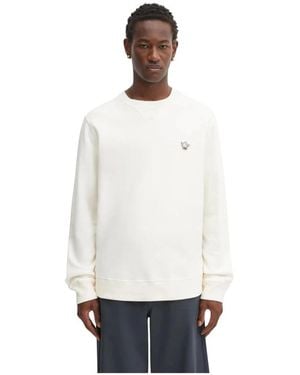 Maison Kitsuné Hoodies & Sweatvesten ,Katoen Comfort Sweatshirt - Wit
