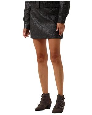 Aaiko Rokken ,Grijs ,Metallic Mini Rok - Zwart