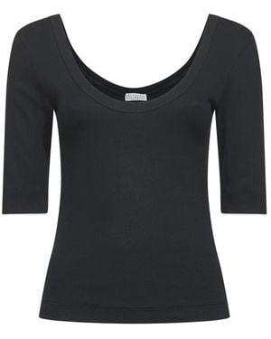 Brunello Cucinelli Long Sleeve T-Shirts - Black
