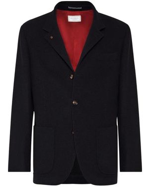 Brunello Cucinelli Enkelrijige Blazer - Zwart