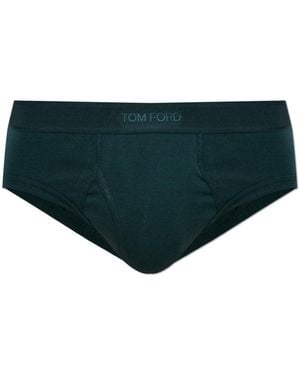 Tom Ford Baumwoll-Slips Mit Logo - Grün