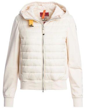 Parajumpers Hybride Jas Met Capuchon En Gele Tape - Wit