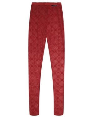 Marine Serre Mesh Flocked Tights - Rood