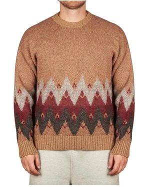 Amaranto Acu 404 Rundhals-Strickpullover - Braun