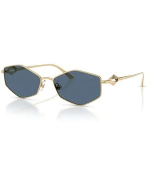 Jimmy Choo Sechseckiges Metallgestell Sonnenbrille Blau