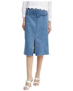 Patou Rokken ,Blauw ,Denim Denim Midi Rok