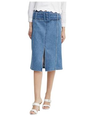 Patou Rokken ,Blauw ,Denim Denim Midi Rok