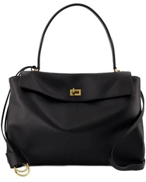 Balenciaga Schwarze Leder Rodeo Schultertasche