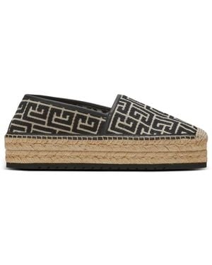 Balmain Alex Espadrilles Met Jacquard Monogram - Grijs