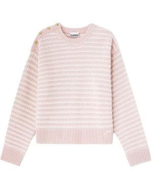 Ganni Round-Neck Knitwear - Pink