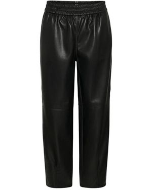 Kaffe Leather Trousers - Nero
