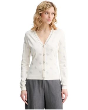 Guess 4G Strass-Cardigan - Weiß